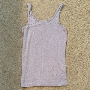 Ann Taylor Heather Beige Fitted Sleeveless Tank Top